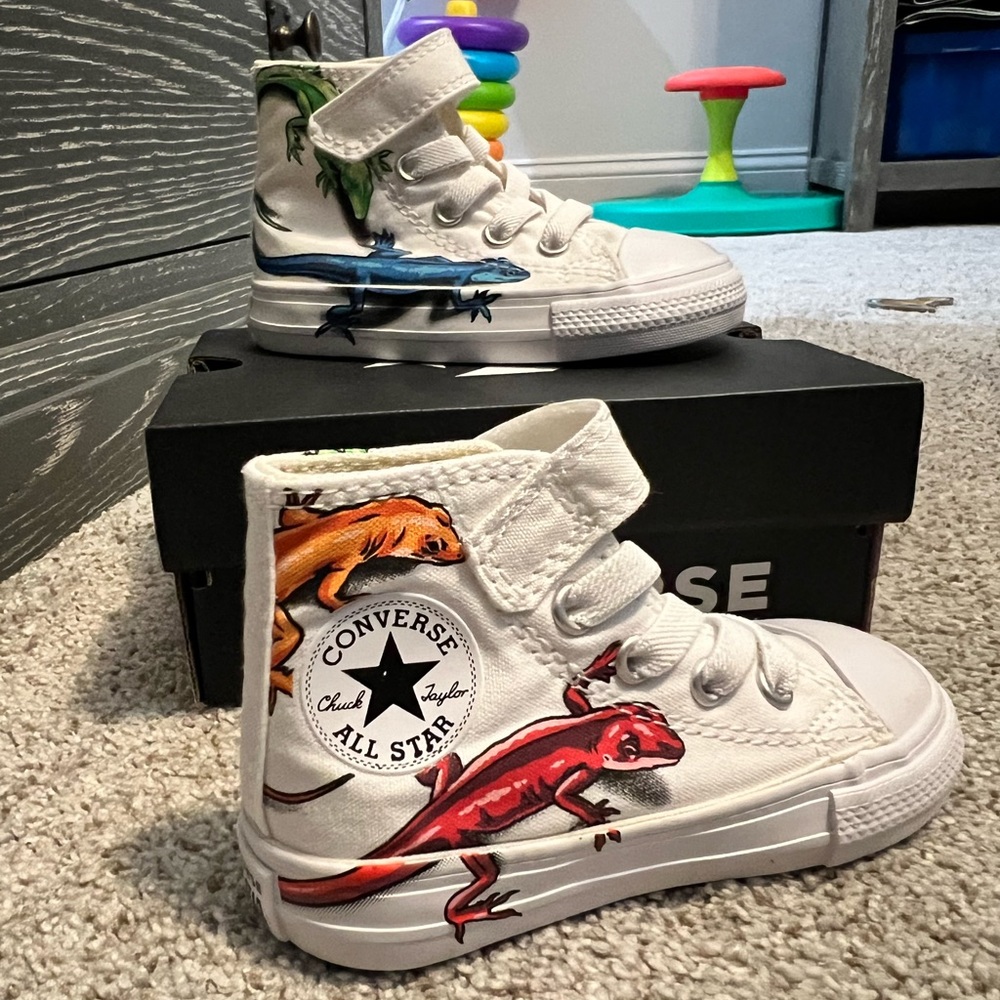 Converse boys size 5 - brand new in box - dinosaur